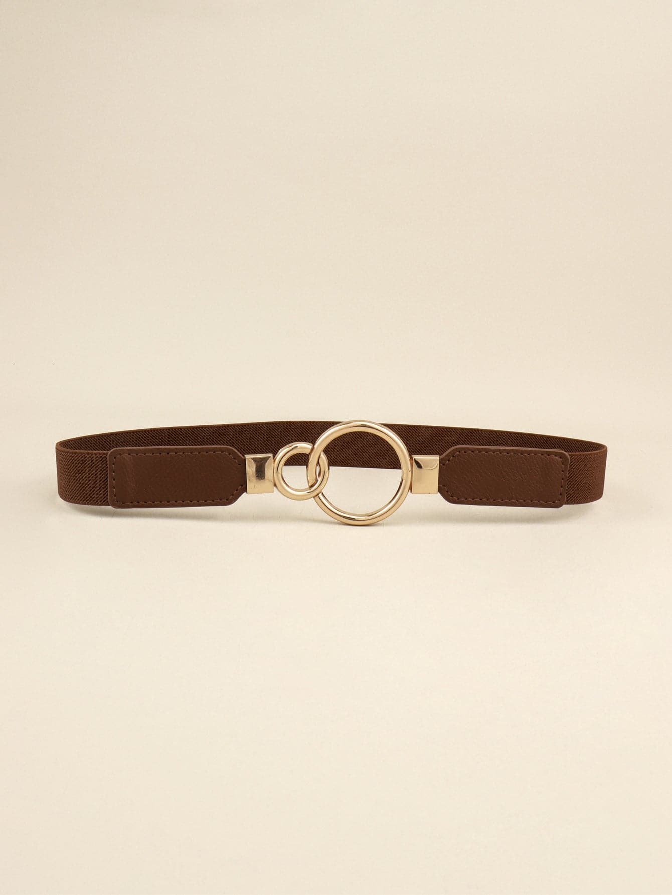 Double Ring Buckle Elastic PU Belt.