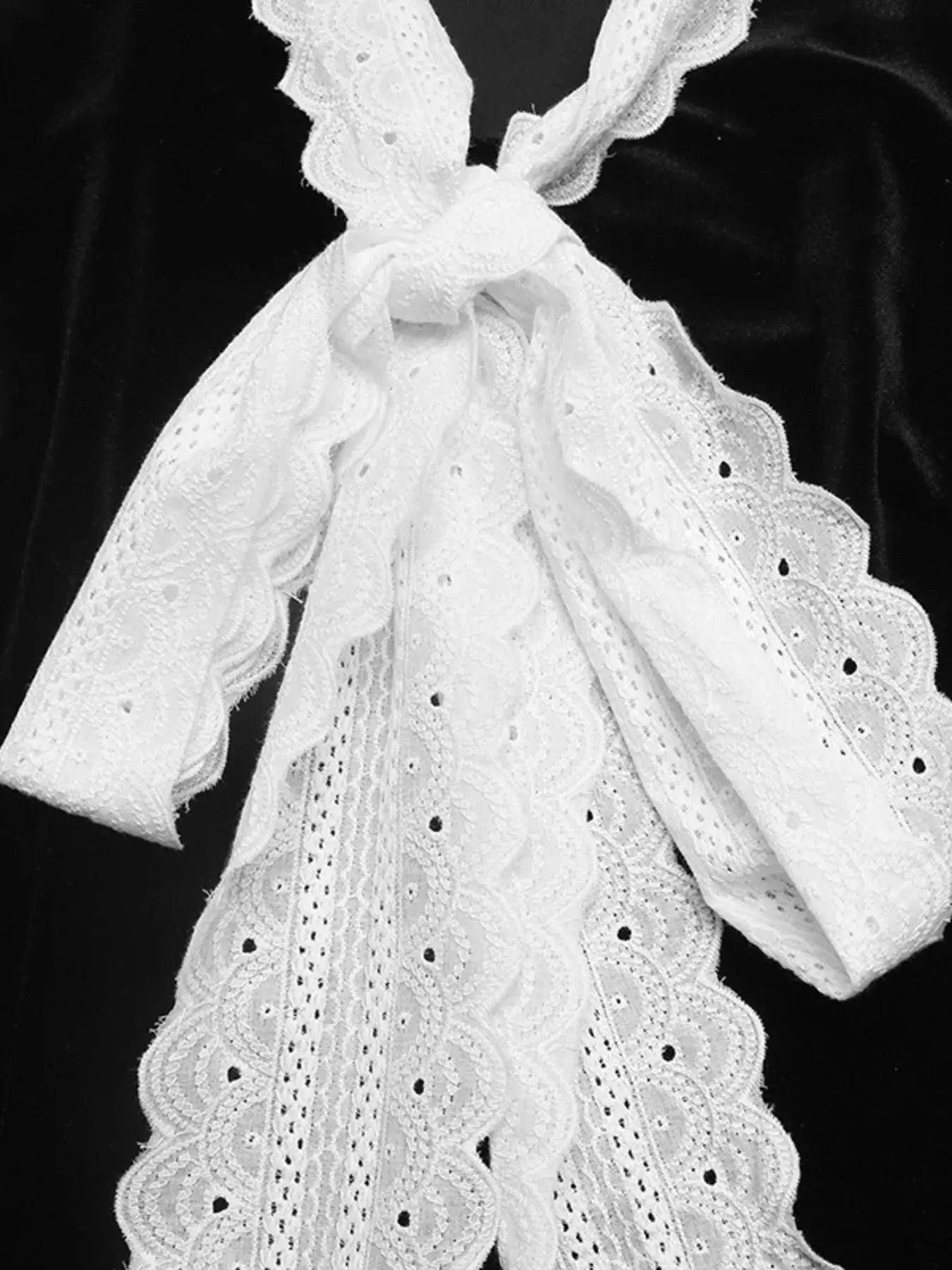 Lace Bow Tie Velvet Blouse Simply Love
