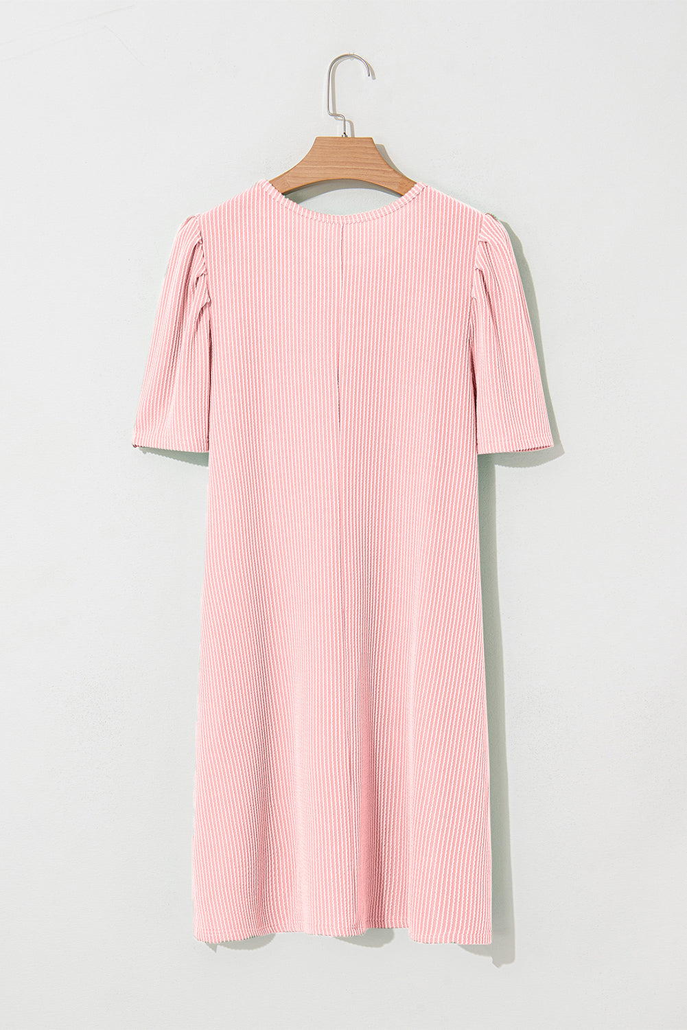 Blossom Corded Crew Neck Puff Sleeve Mini Dress Divine Design4U