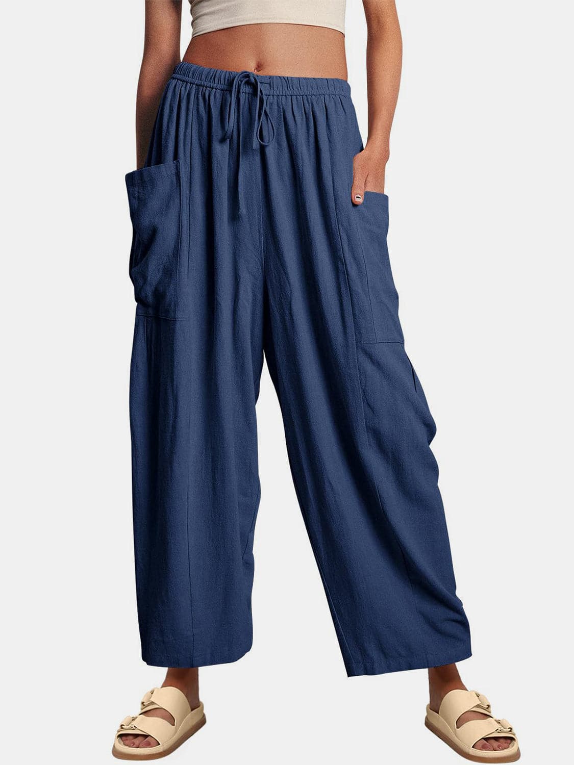 Full Size Wide Leg Pants with Pockets.