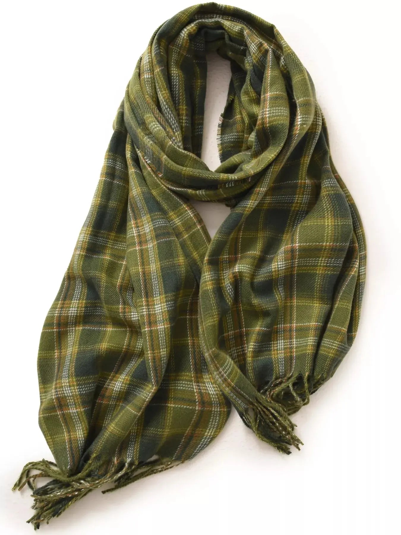 Classic Plaid Fringe Scarf Simply Love