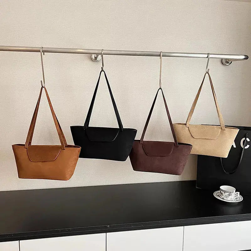 Minimalist Flap Decor Suede Bag Simply Love