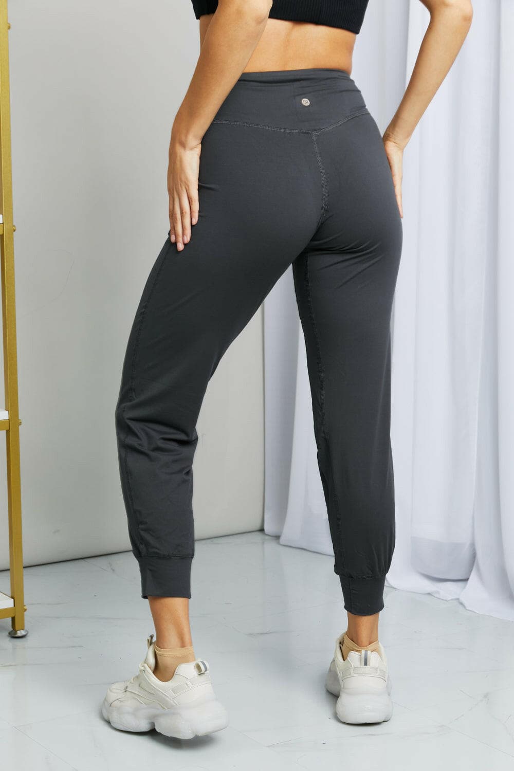 Leggings Depot Full Size Wide Waistband Cropped Joggers.