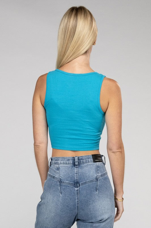 Cotton Square Neck Cropped Cami Top Coco’s Tee Boutique