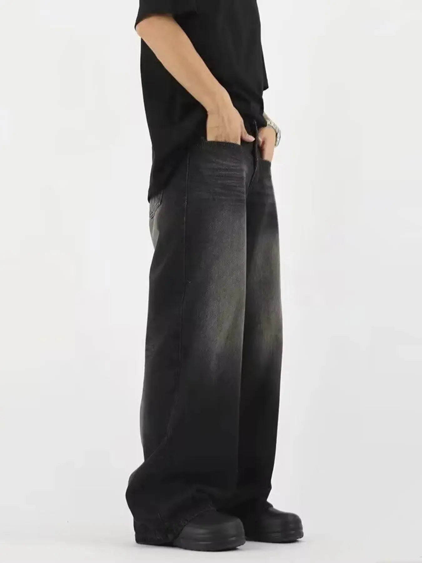 Men's Full Size Wide Leg Gradient Wash Jeans Plus Size Simply Love