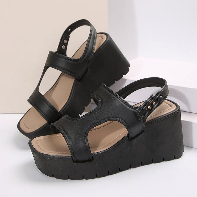 Open Toe Wedge Sandals.