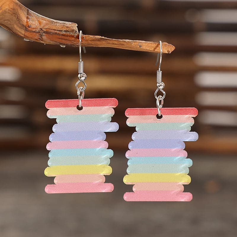 Acrylic Rainbow Dangle Earrings.