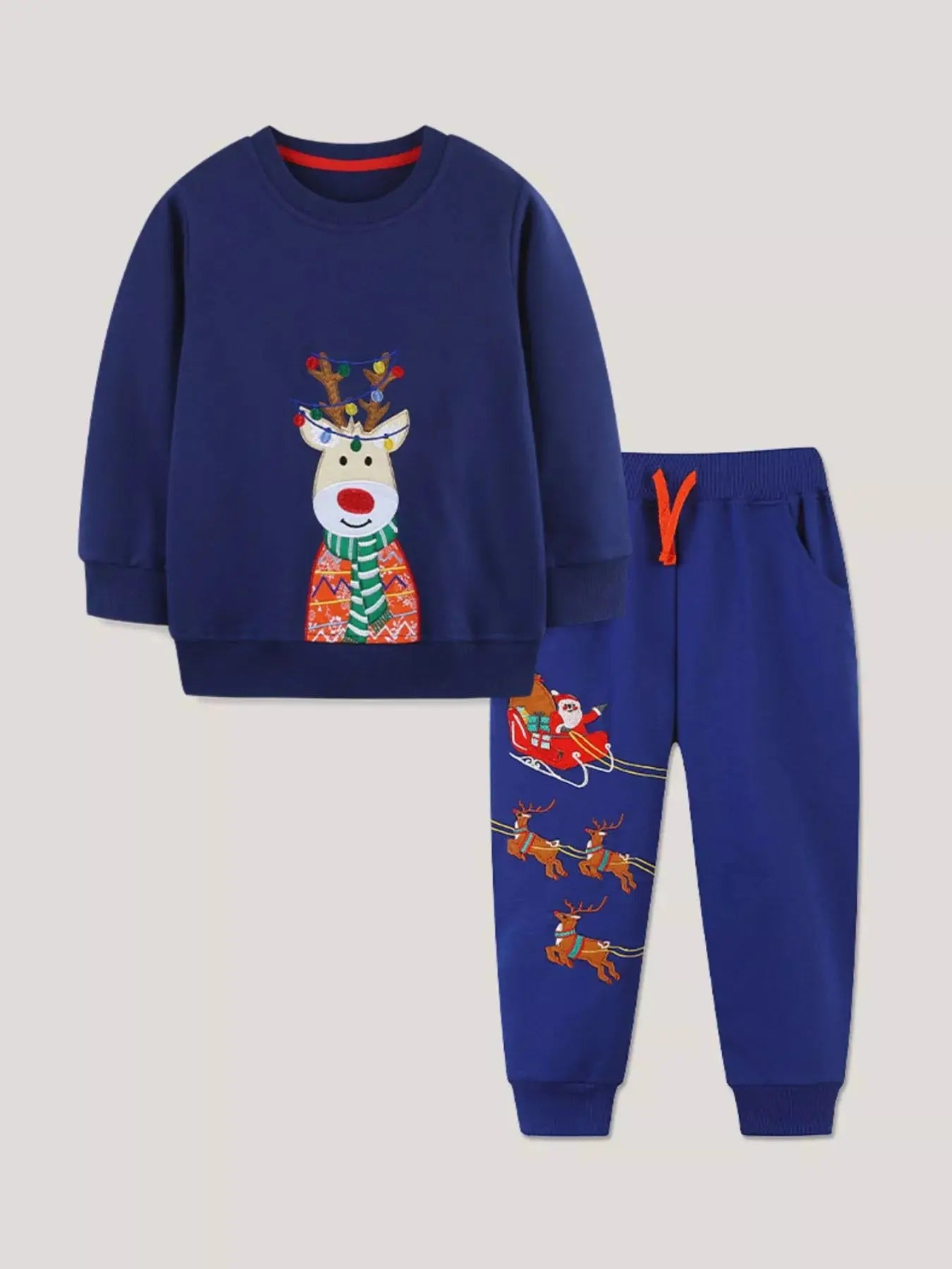 Children's Reindeer Embroidered Christmas Outfit Set Simply Love