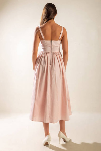 EASILY LOVED WOVEN MIDI DRESS - Love Salve