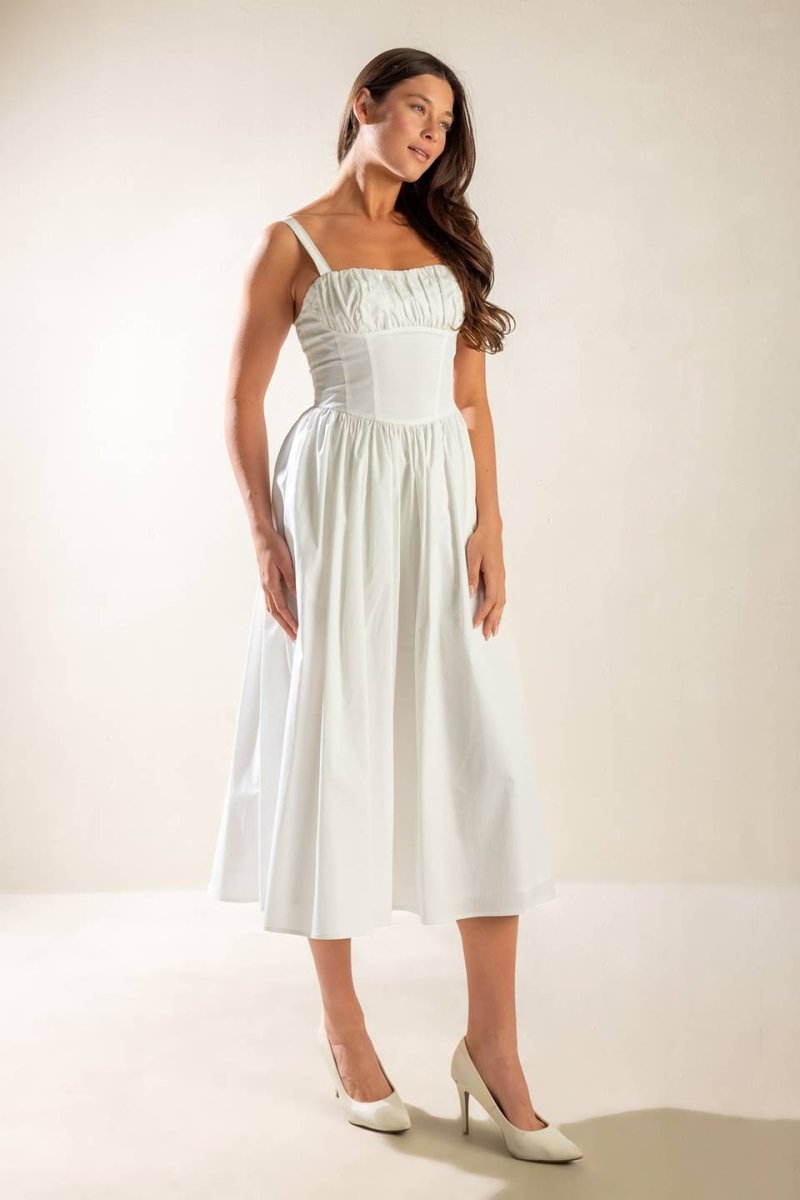 EASILY LOVED WOVEN MIDI DRESS - Love Salve