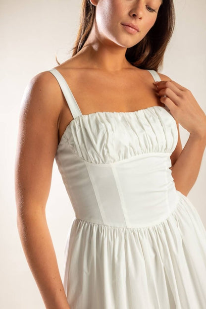 EASILY LOVED WOVEN MIDI DRESS - Love Salve