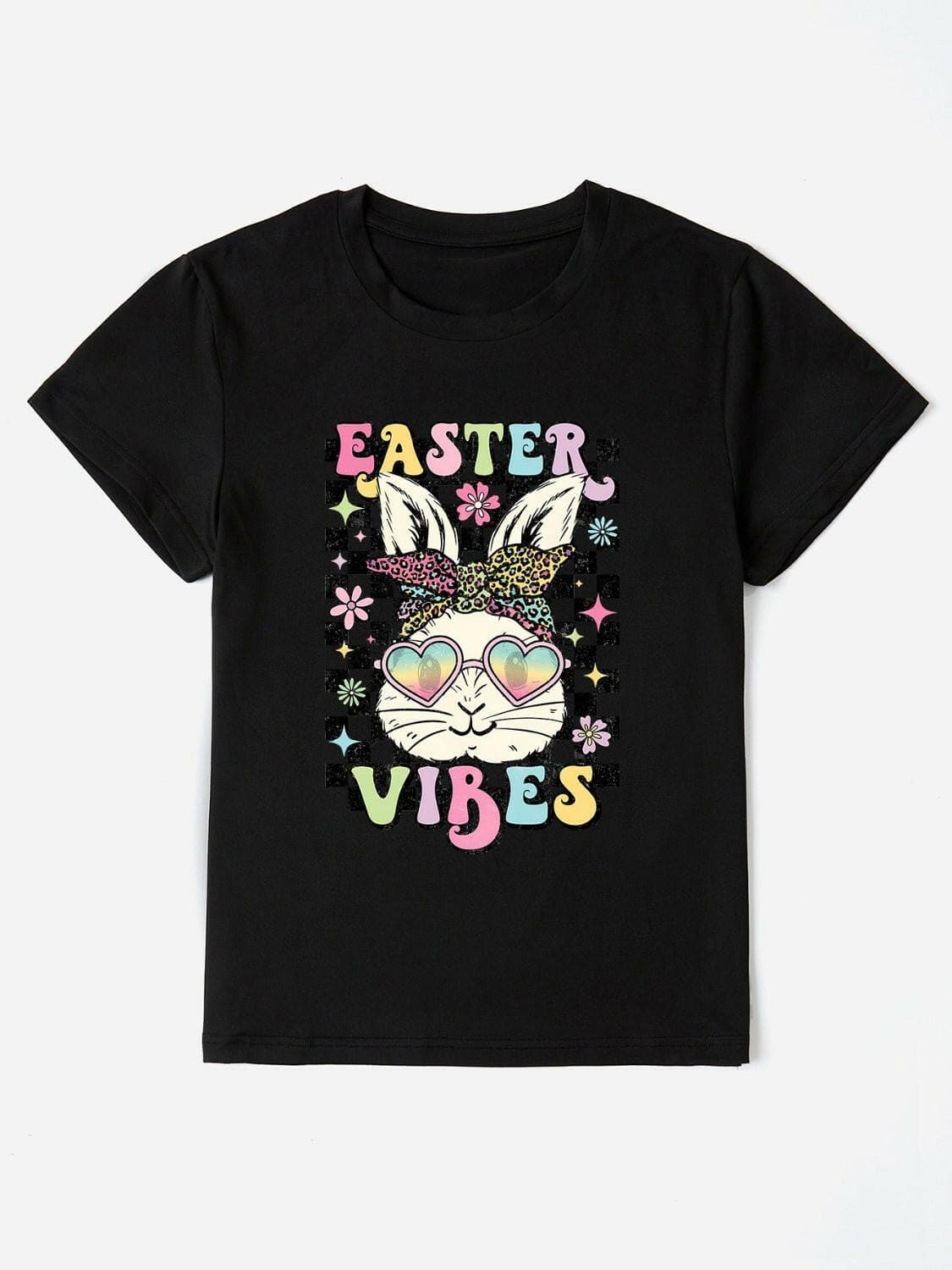 EASTER VIBES Round Neck Short Sleeve T-Shirt - Love Salve