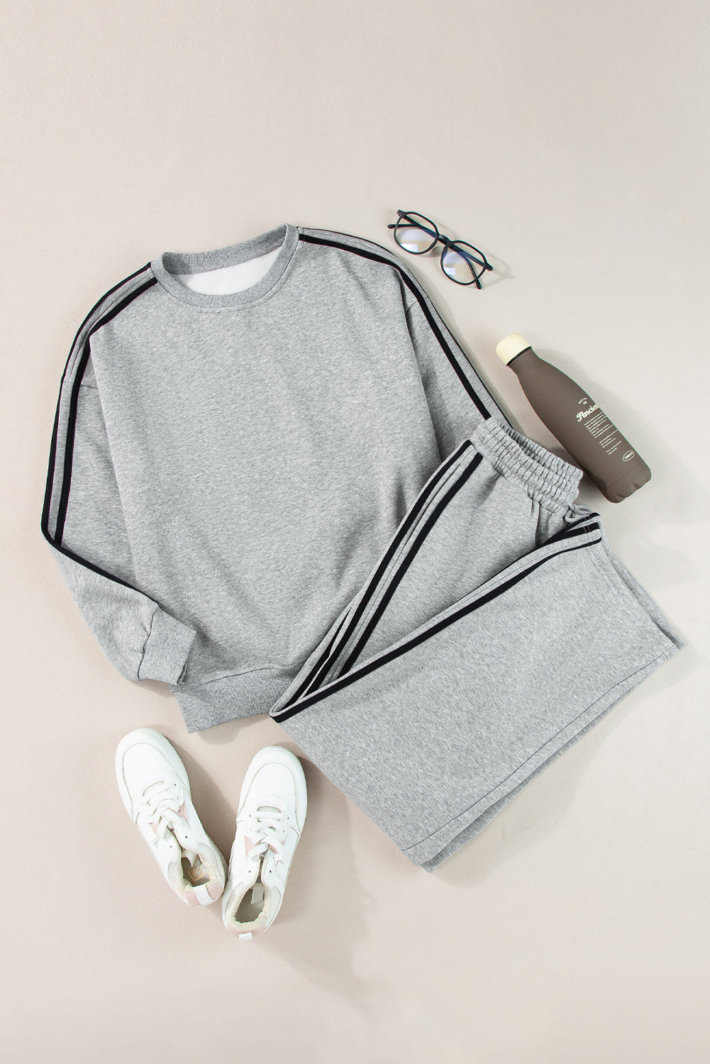 Light grey striped activewear set