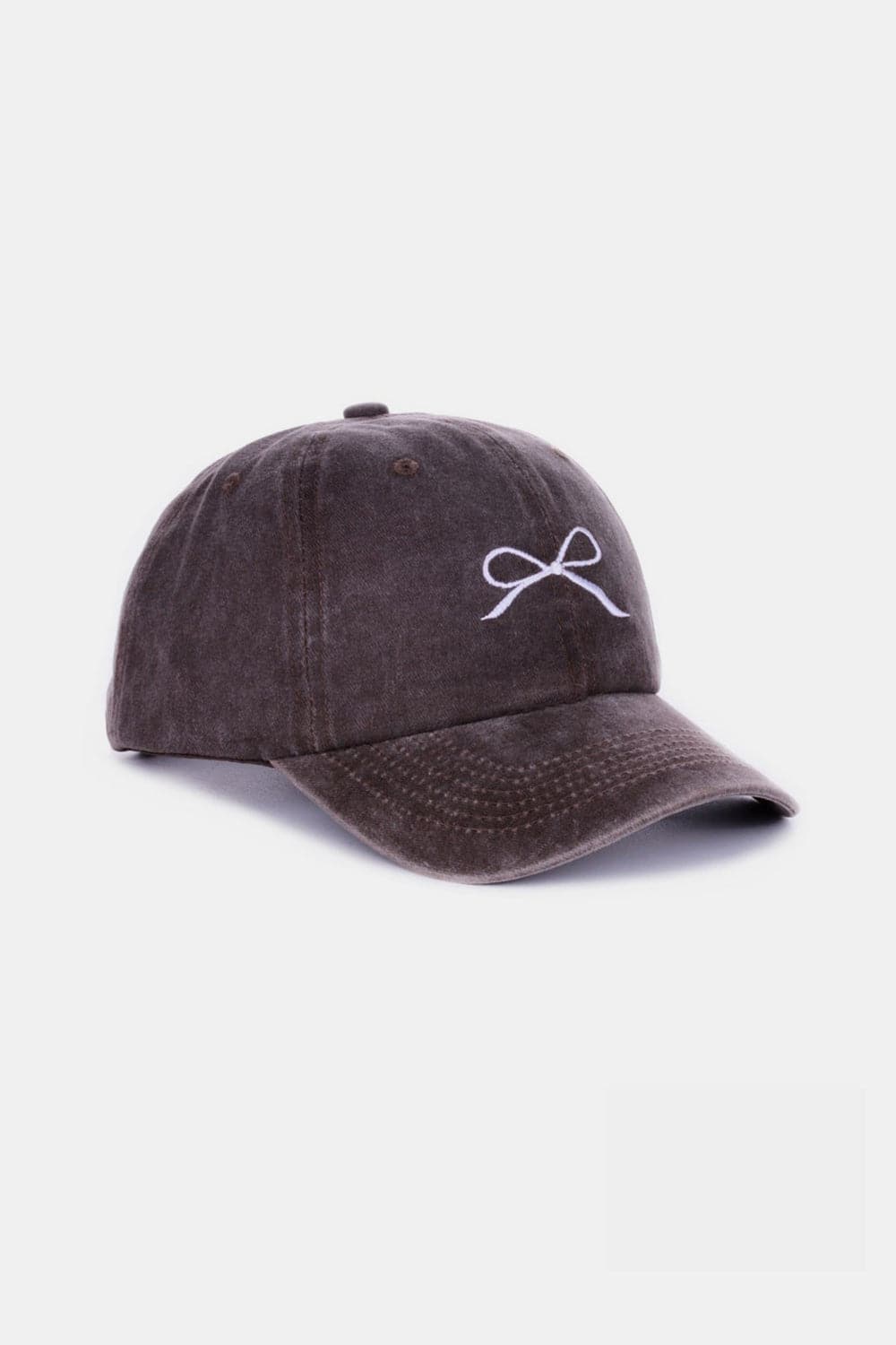 Zenana Bow Embroidered Washed Cotton Caps.