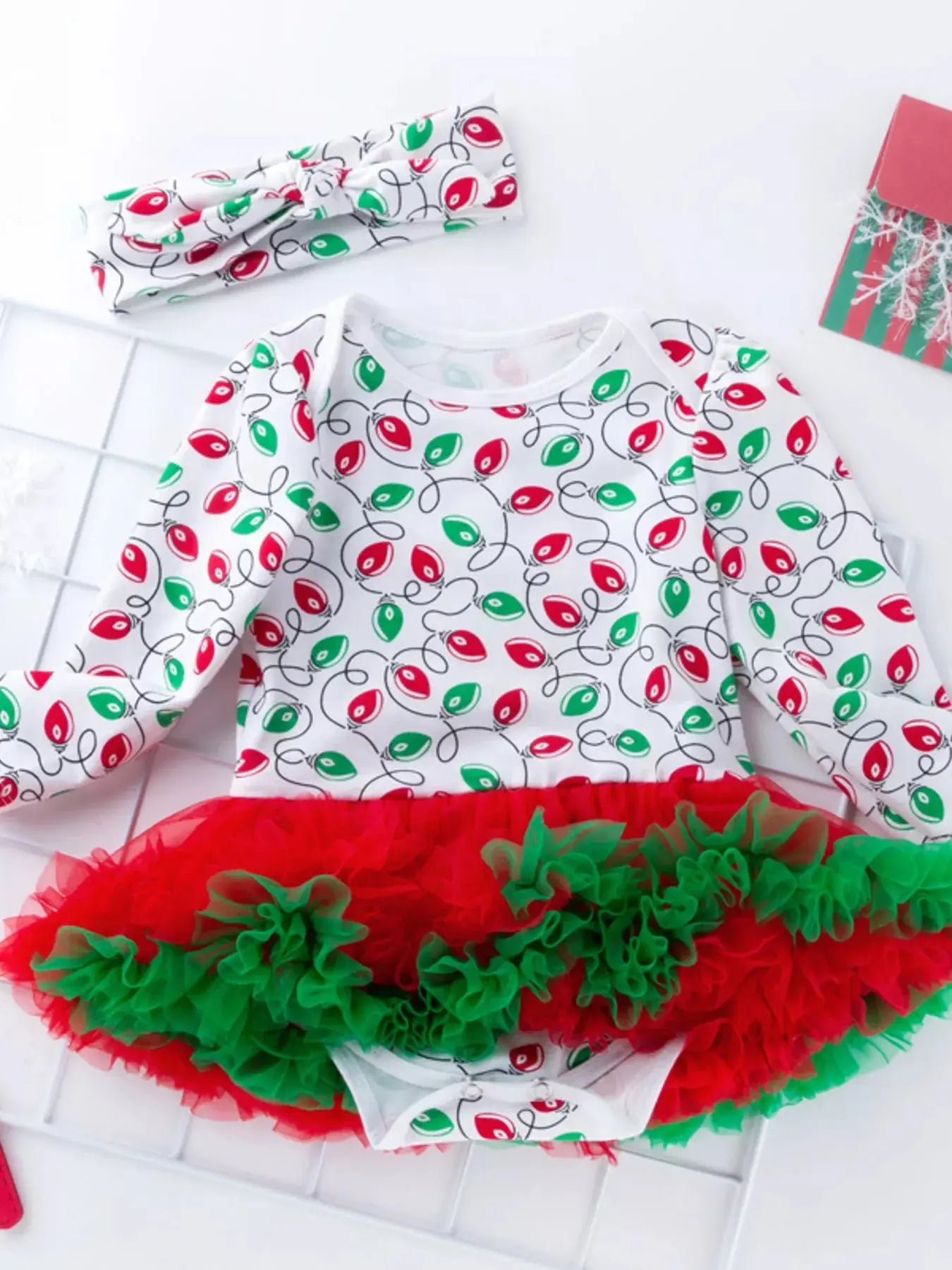 Children's Christmas One Piece Dress with Headband Simply Love