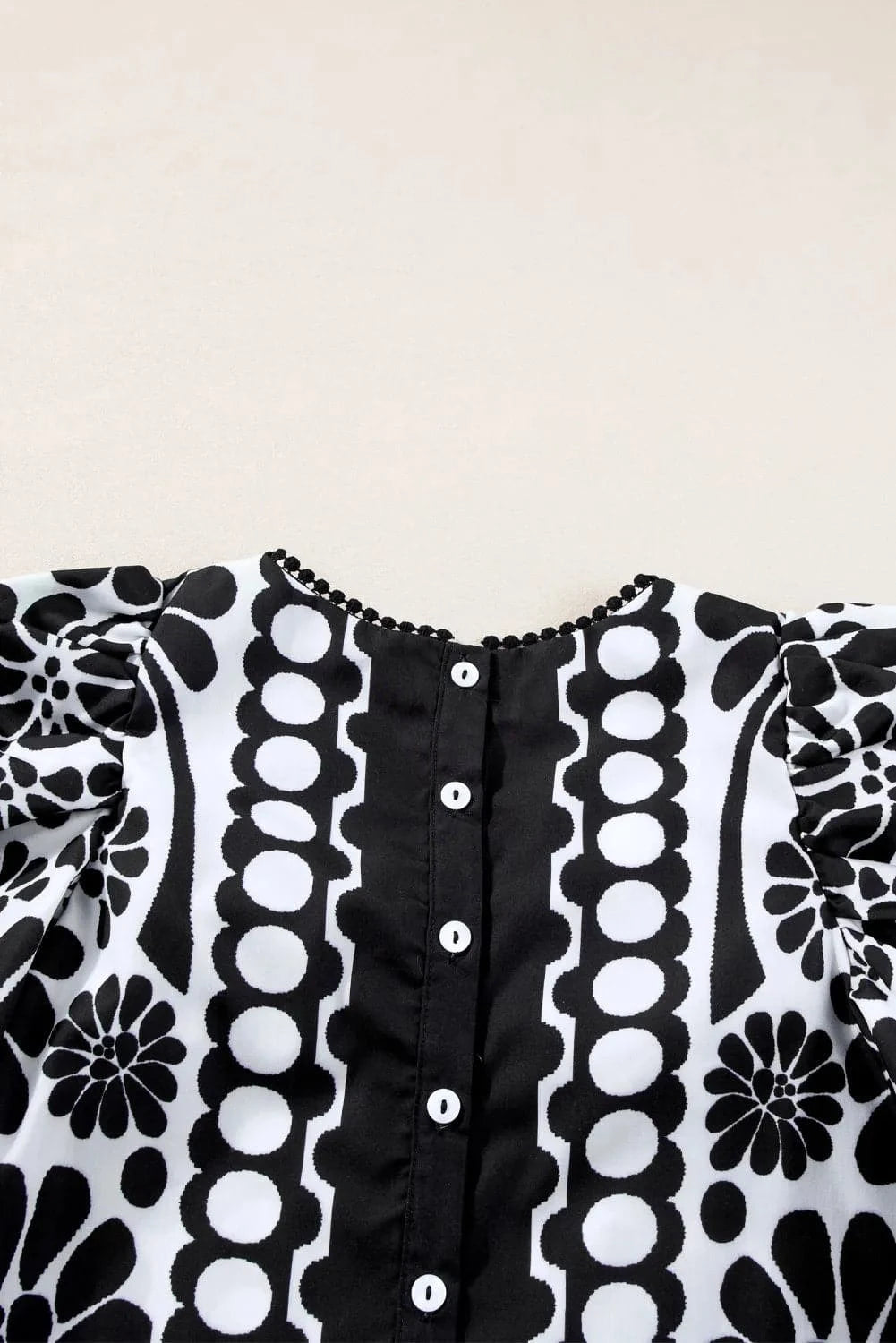 Printed Round Neck Half Sleeve Blouse.