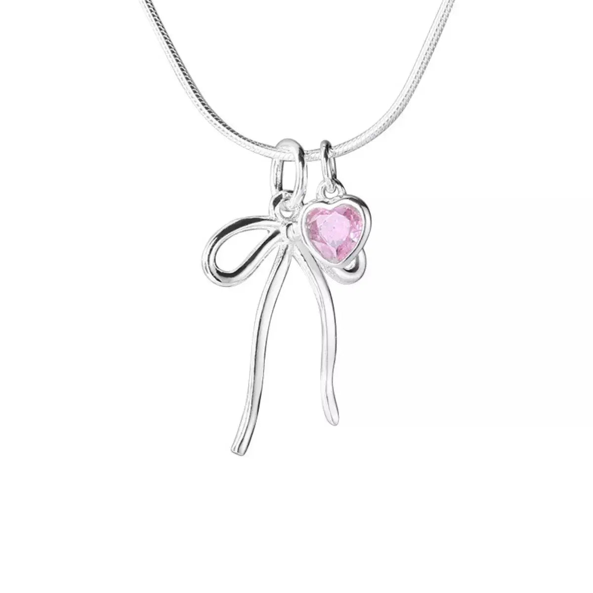 Bow & Heart Pendant Necklace Simply Love