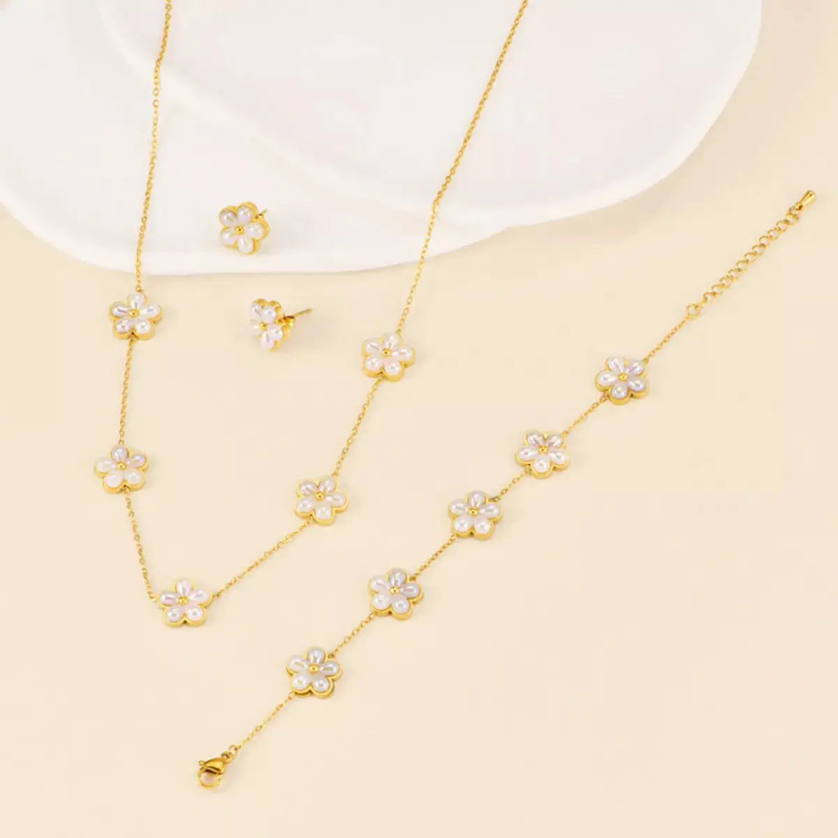 18K Gold-Plated Flower Jewelry Set Simply Love