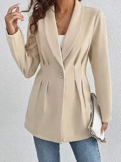 Chic one-button long sleeve blazer