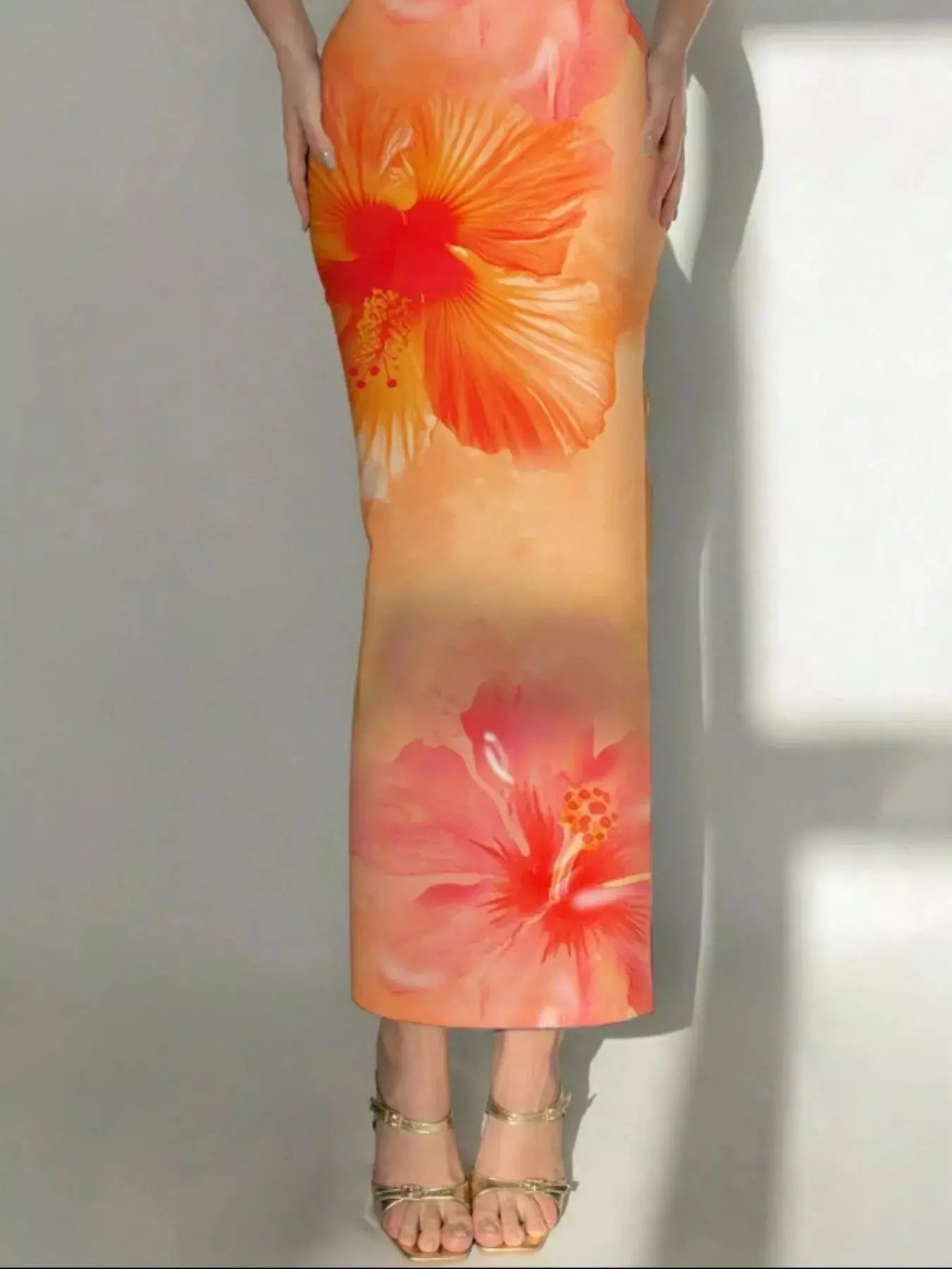 Tropical Flower Print Bodycon Tube Dress Simply Love