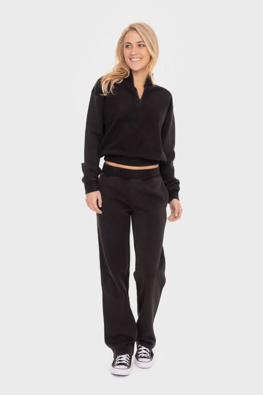 Cozy Fleece Lounge Pants with Pockets and Elastic Waistband