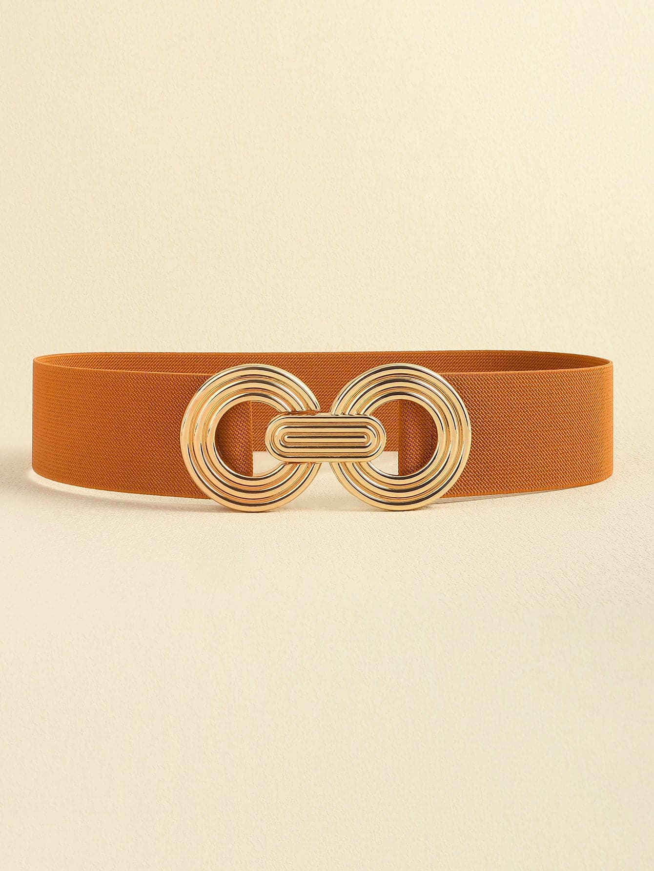 Geometric Buckle Elastic Wide Belt.