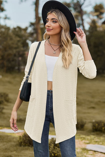 Open Front Long Sleeve Cardigan.