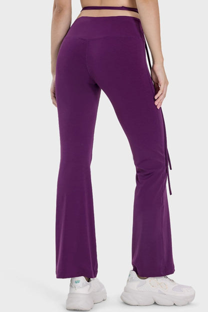 Tied Mid-Rise Waist Active Pants.