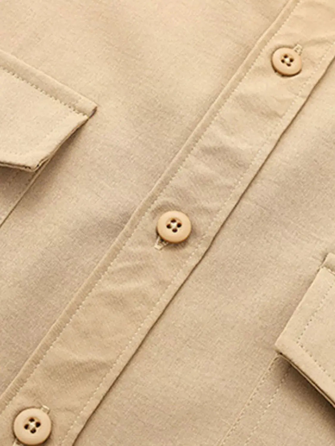 Men's Solid Color Long Sleeve Button-Up Shirt Simply Love