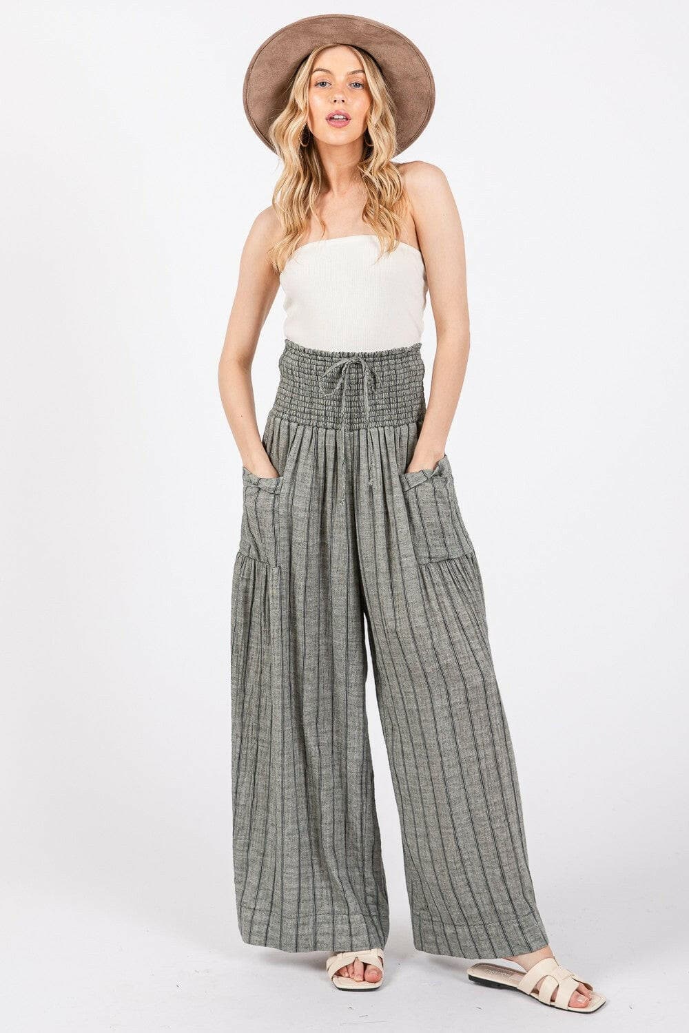 SAGE + FIG Cotton Gauze Wash Stripe Pants.