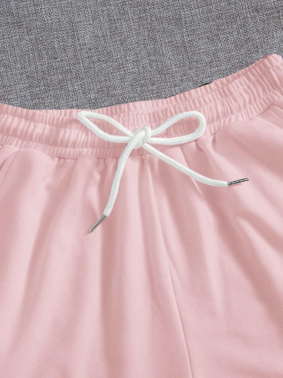 Drawstring Pocketed Elastic Waist Shorts.