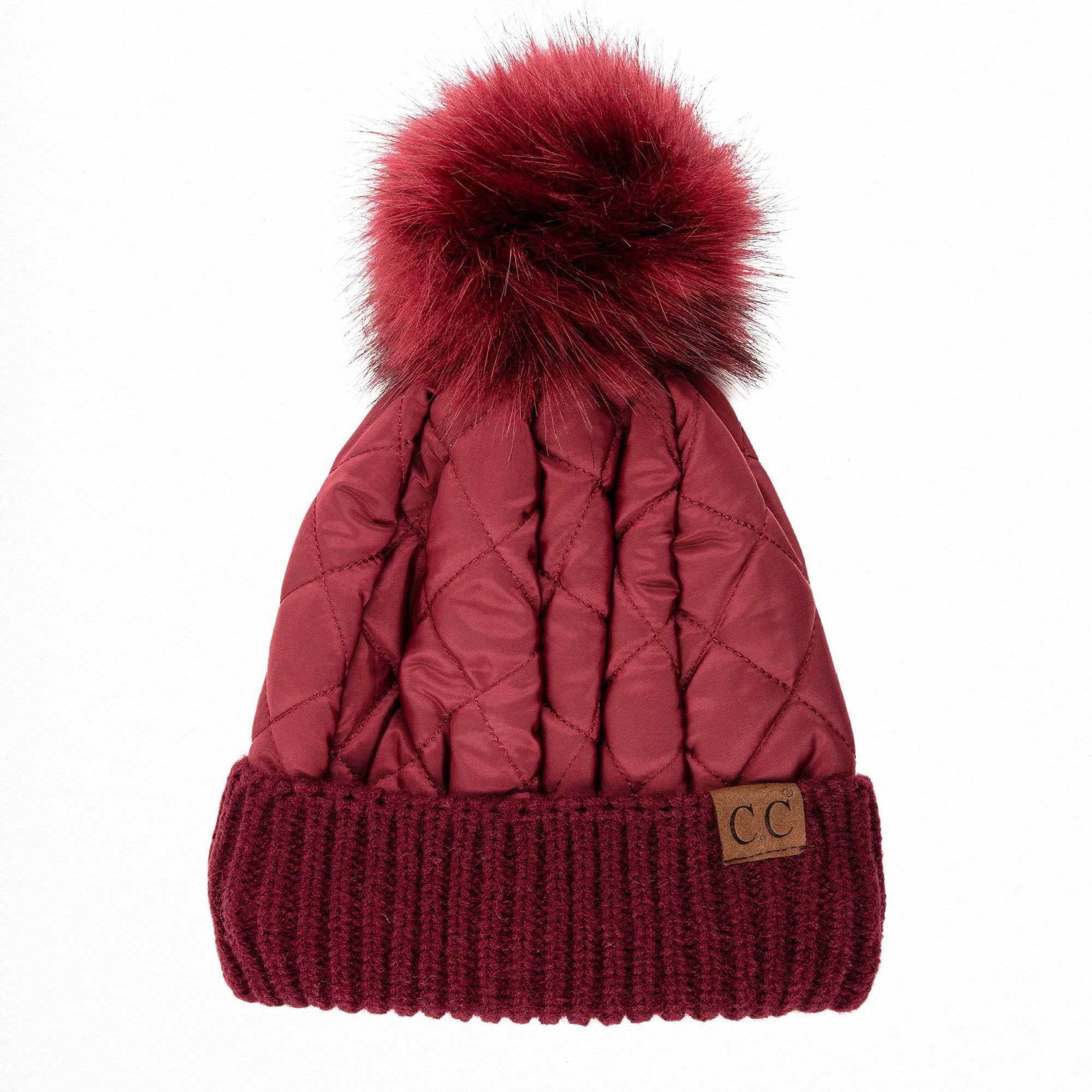 Snap & Slay Quilted Pom Beanie – The Perfect Blend of Cozy and Chic! Coco’s Tee Boutique
