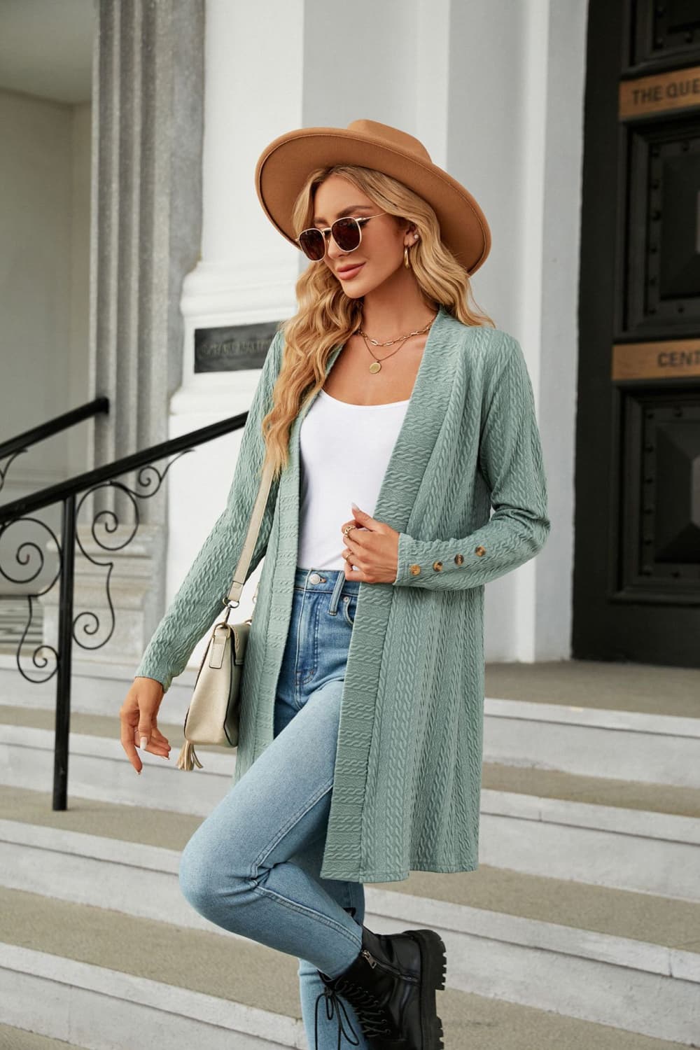 Long Sleeve Open Front Cardigan.