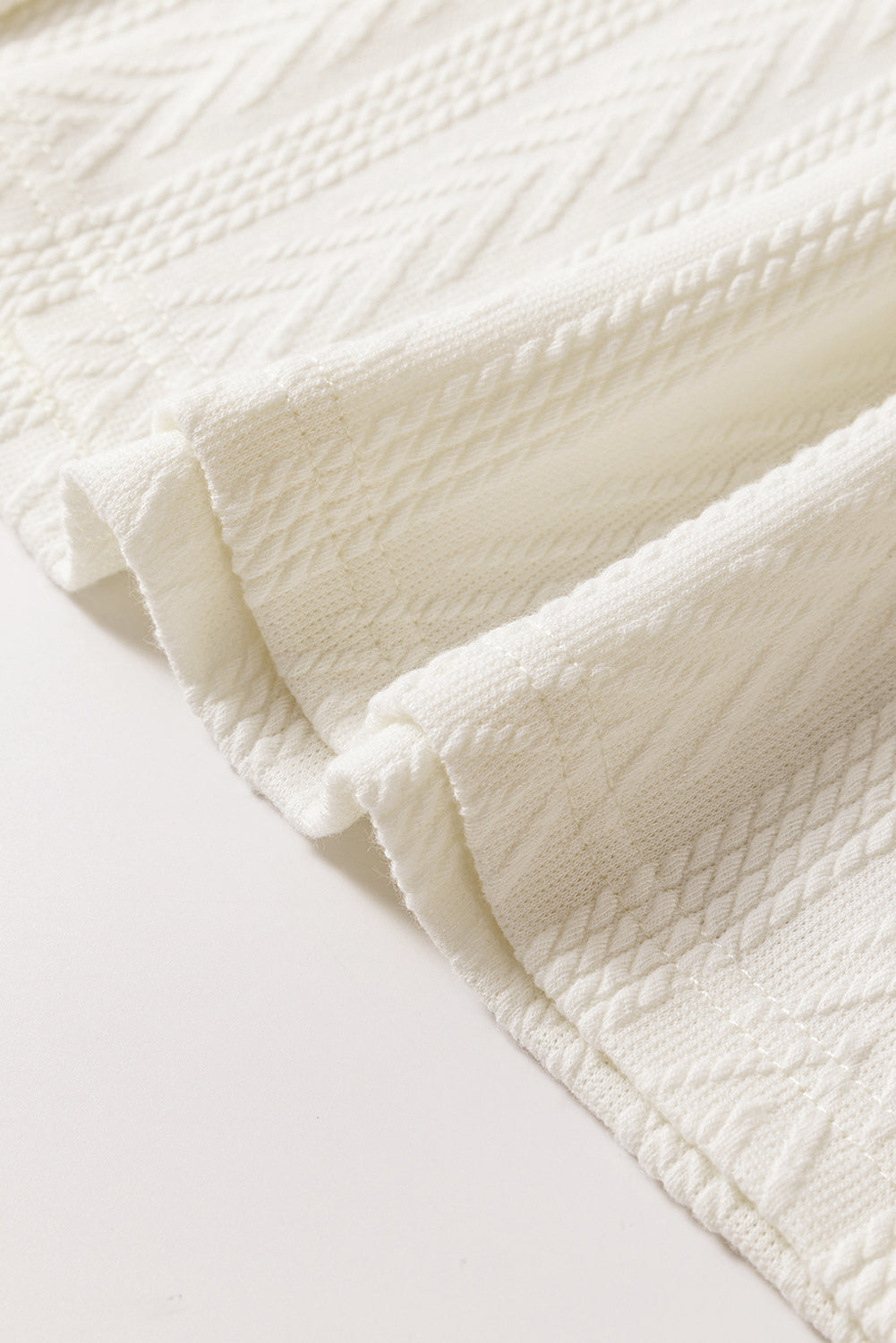 Love Salve  Beige Floral Patchwork Textured Knit Drawstring Love Salve