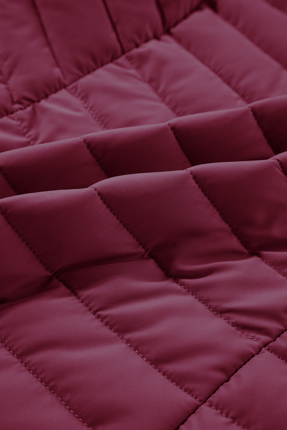 Burgundy Puffer Vest - Zipped & Stylish