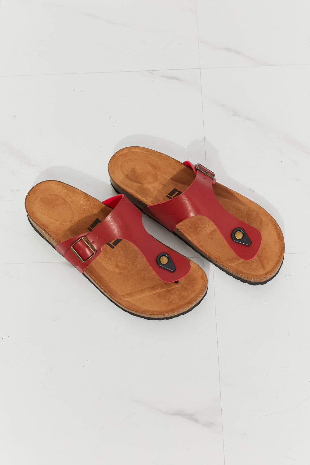 MMShoes Drift Away T-Strap Flip-Flop in Wine.