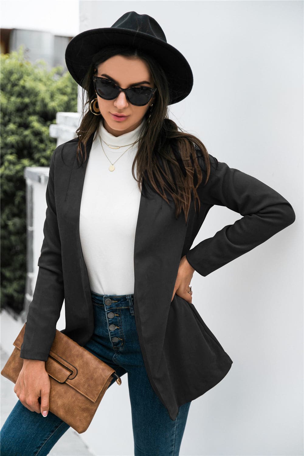 Three-Quarter Sleeve Blazer.