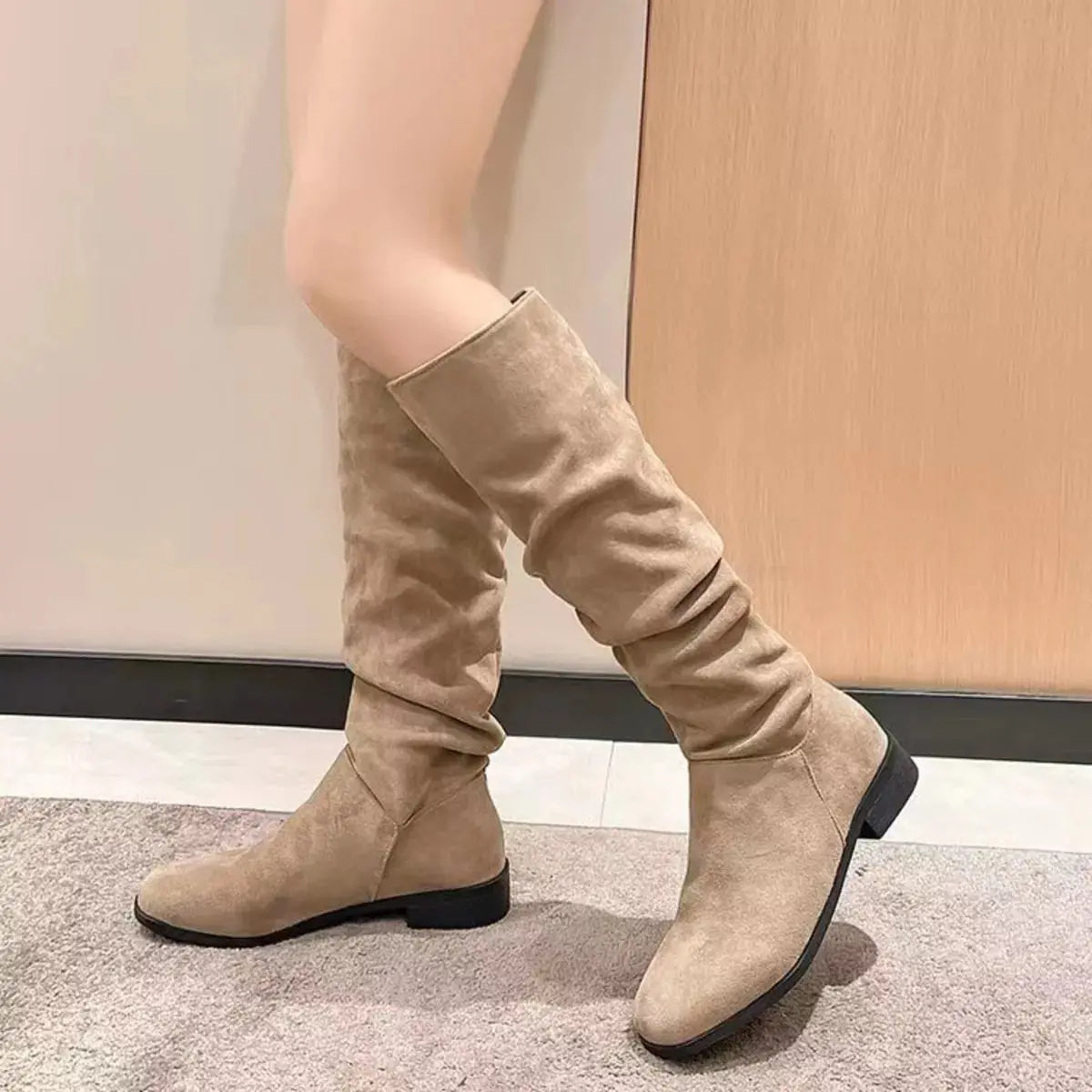 Round Toe Block Heels Boots Simply Love