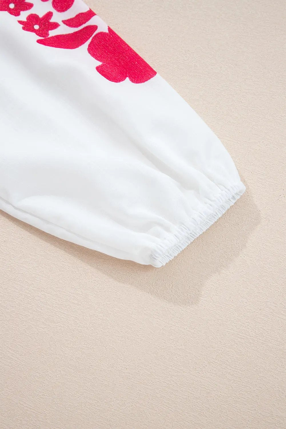 Premium White Floral Embroidered Puff Long Sleeve Casual Shirt Dear-Lover Dropshipping