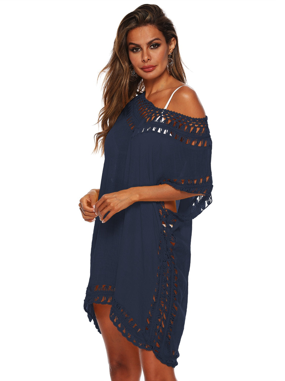 Cutout V-Neck Short Sleeve Cover-Up Coco’s Tee Boutique