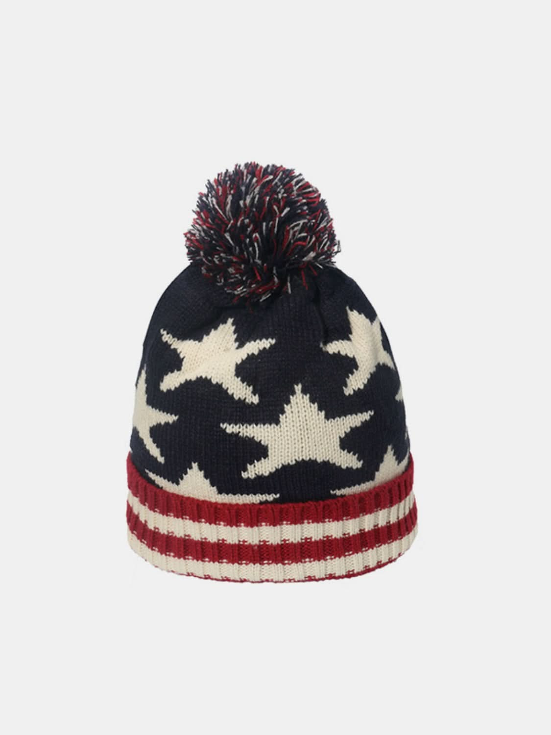 US flag roll rim knit hat