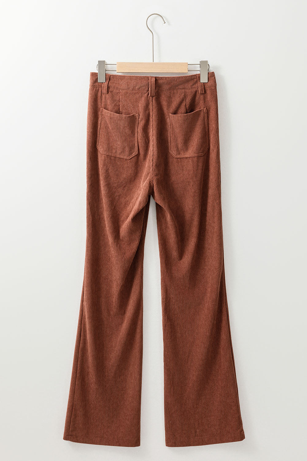 Chic brown high-waisted corduroy pants