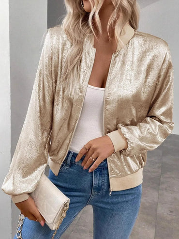 Golden Hour Glam Zip-Up Jacket
