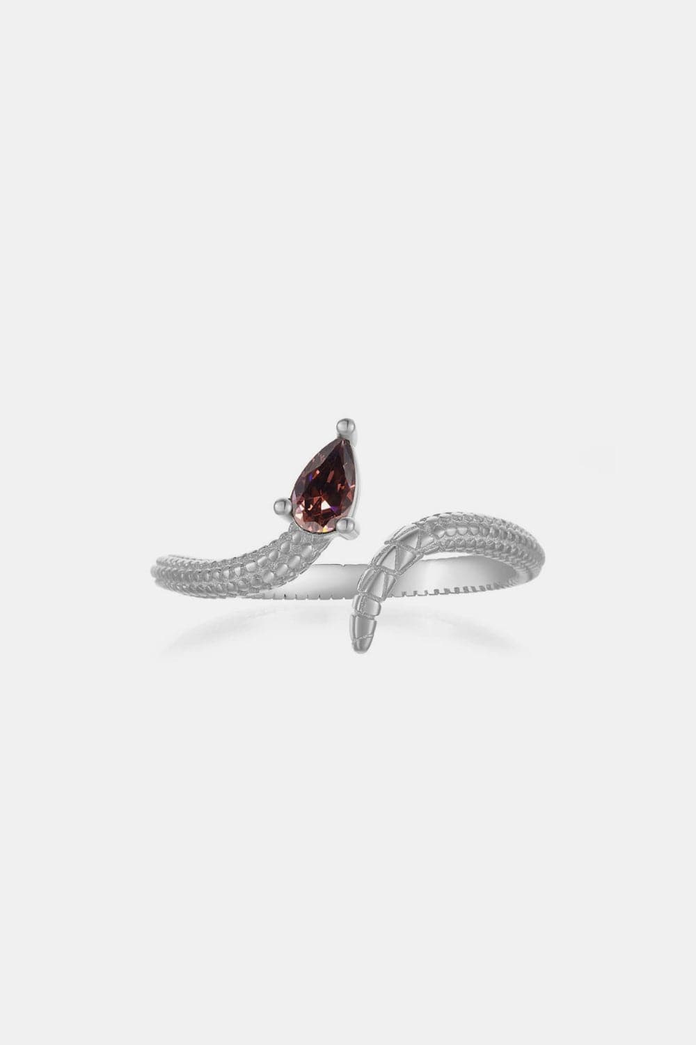 925 Sterling Silver Zircon Snake Shape Ring.