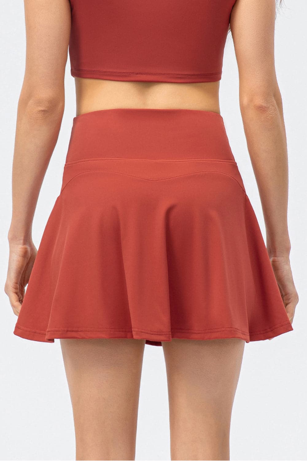 High Waist Wide Waistband Active Skirt.