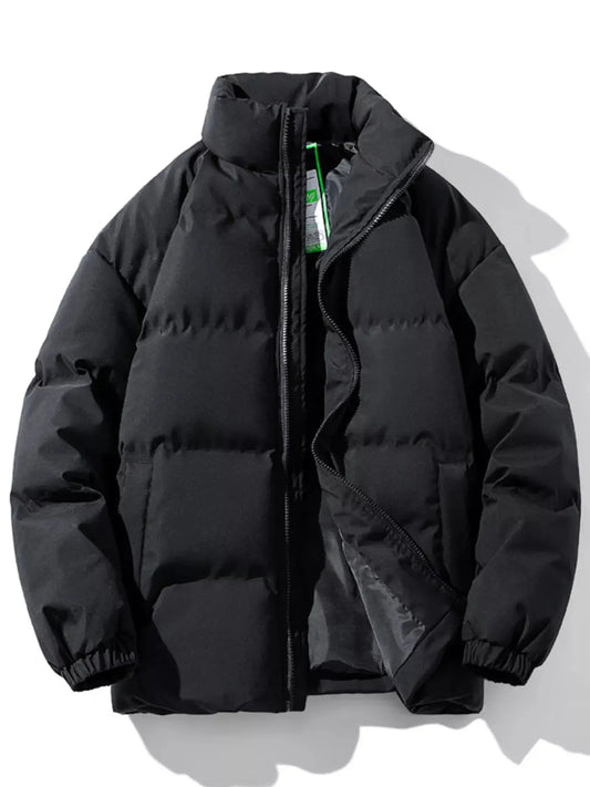Men's Plus Size Zip Up Stand Collar Puffer Jacket Insulated Simply Love