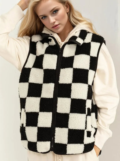 Double Take: Checkered Zip Vest