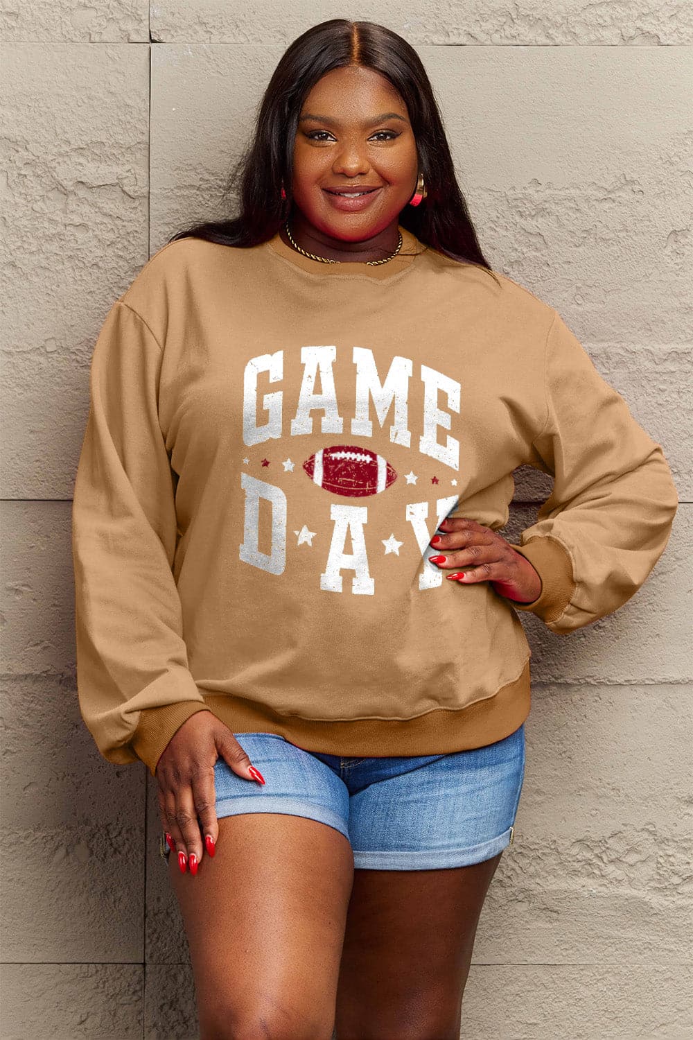 Simply Love Full Size GAME DAY Graphic Sweatshirt.