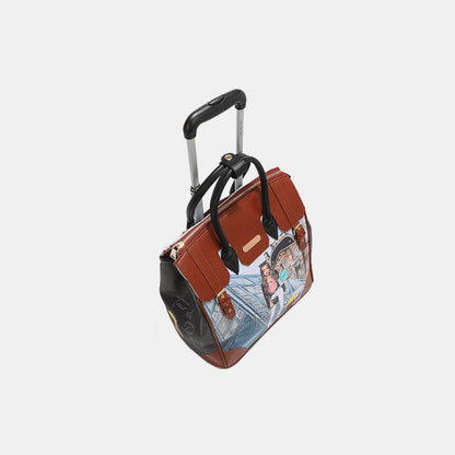 Chic and vibrant rolling travel tote bag