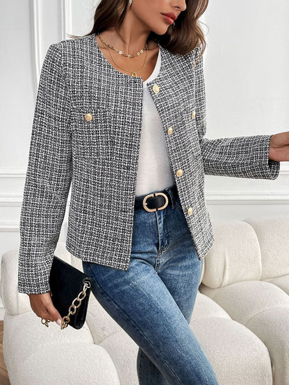 Chic Perfee plaid jacket for women